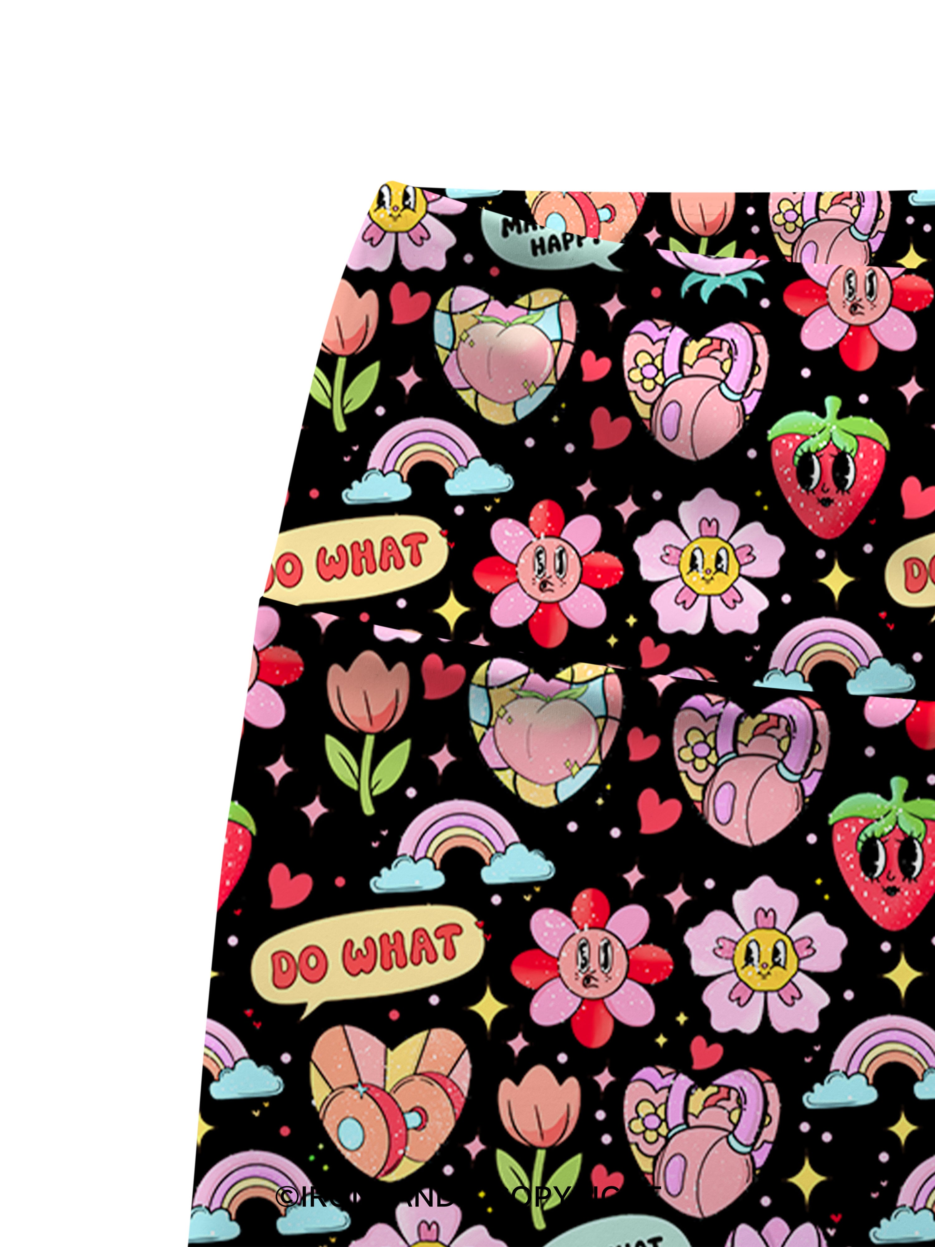 do what makes you happy Printed Yoga Cycling Shorts