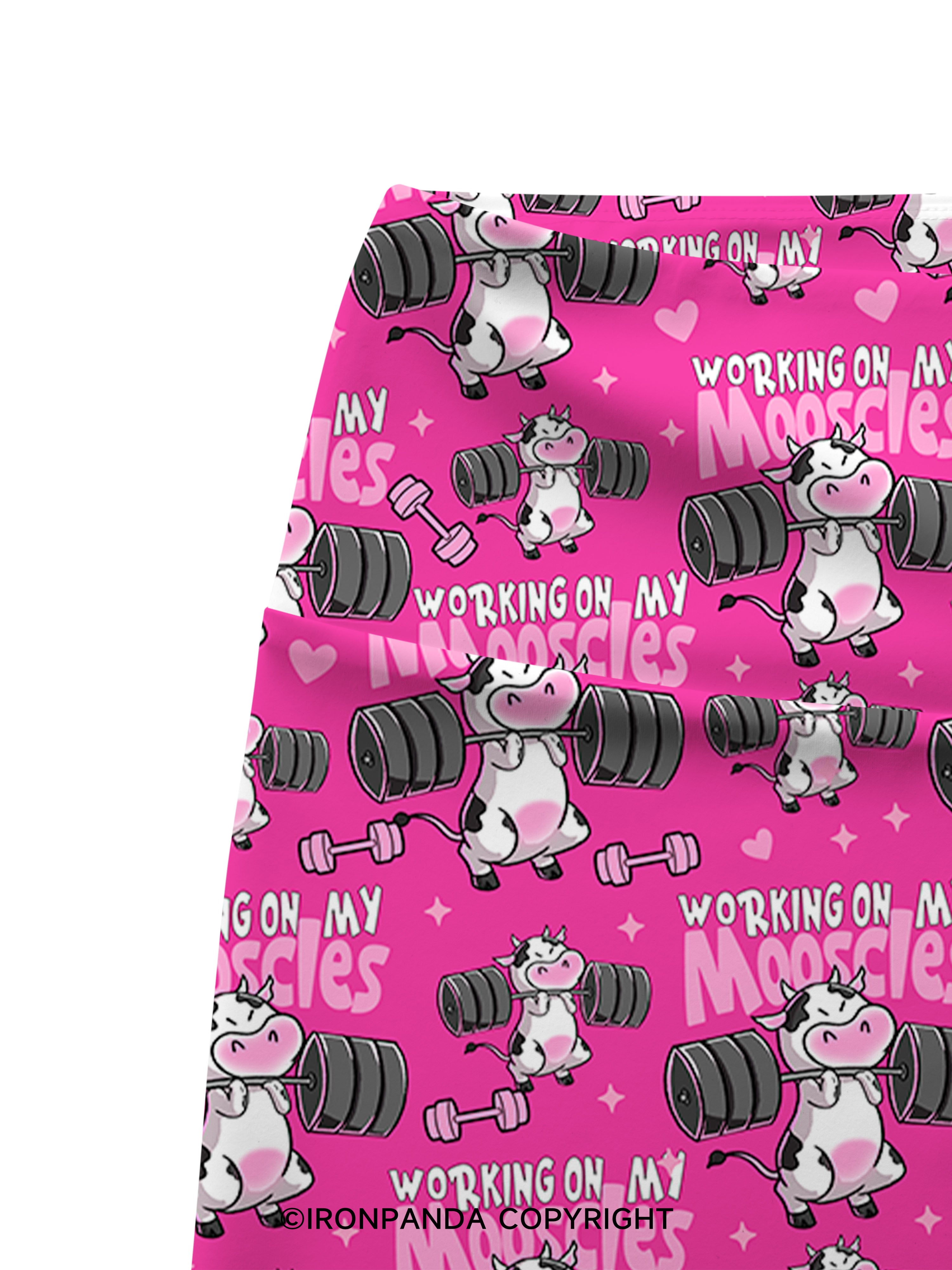 WORKING ON MY MOOSCLES Printed Yoga Cycling Shorts