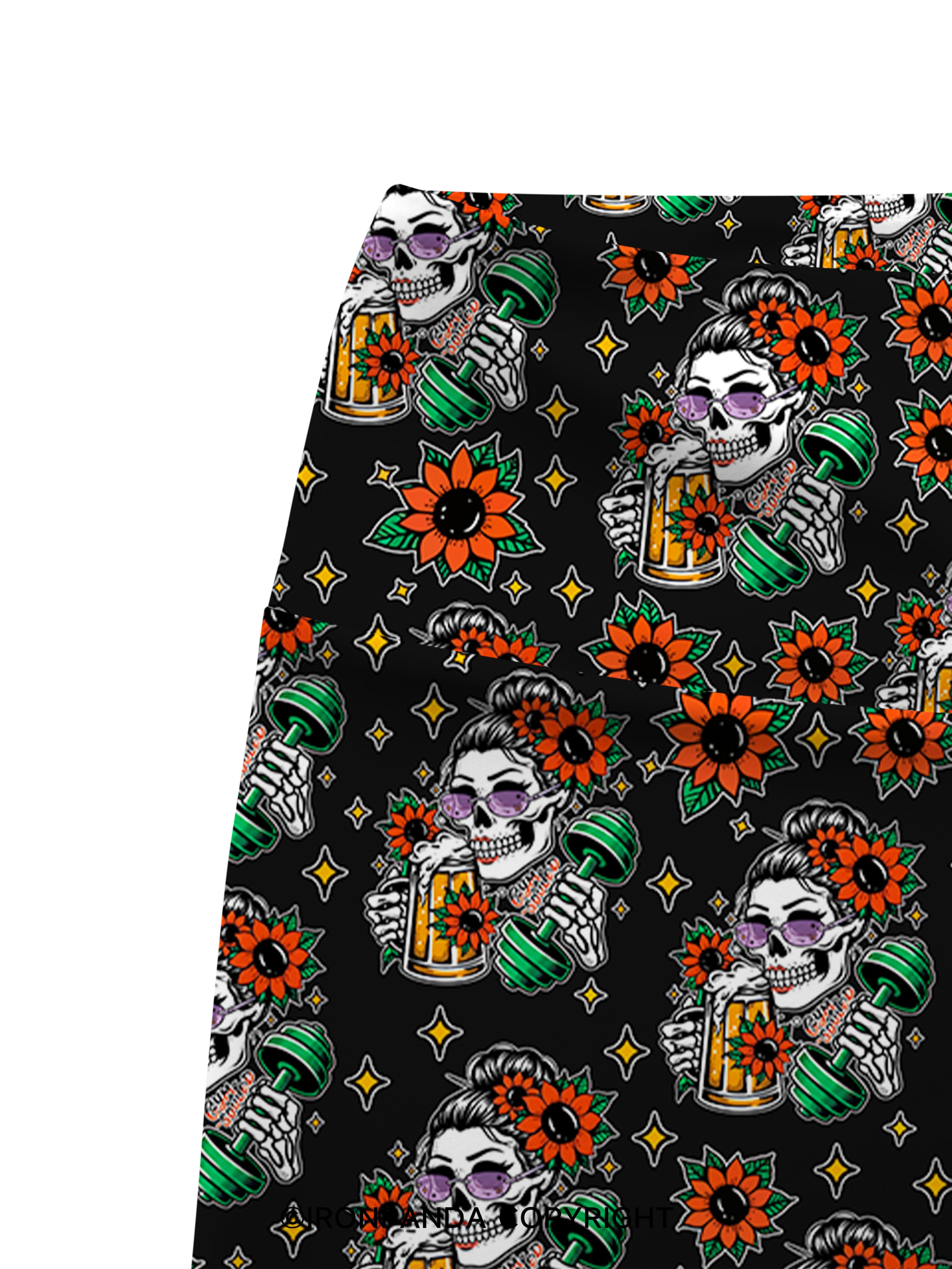 BURPEES ？I THOUGHT YOU SAID BEER PLEASE Printed Yoga Cycling Shorts