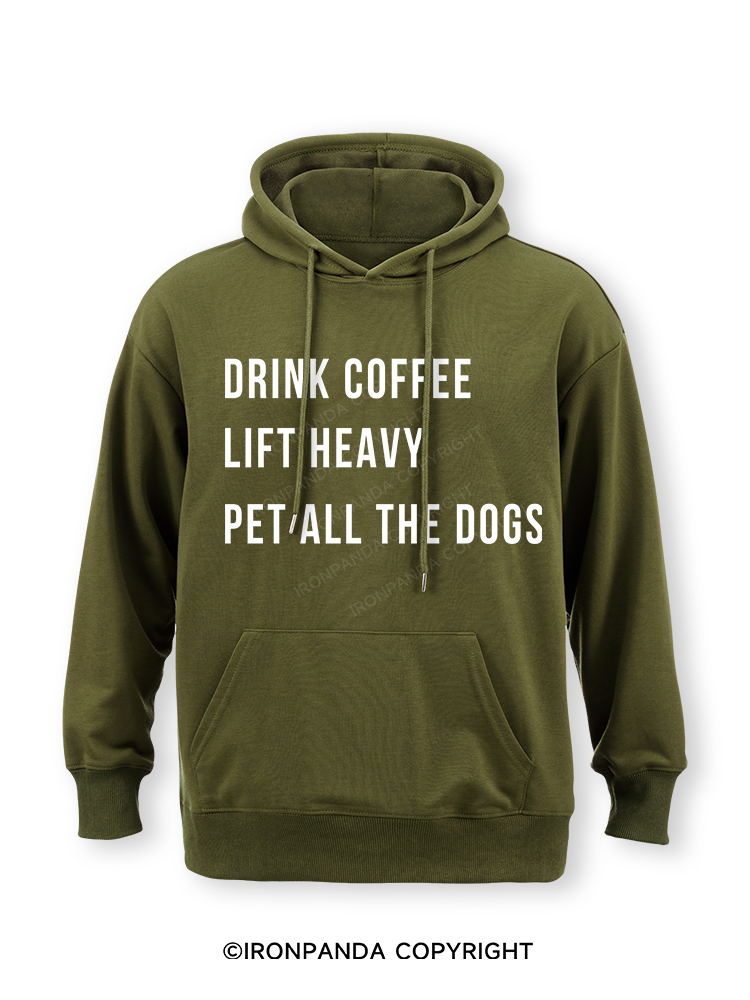 drink coffee lift heavy pet all the dogs Classic Gym Hoodie