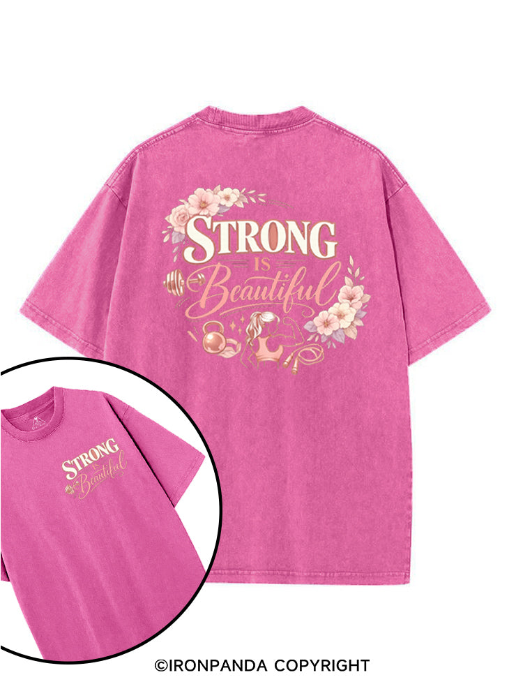 Strong Is Beautiful Floral printed Gym Shirt