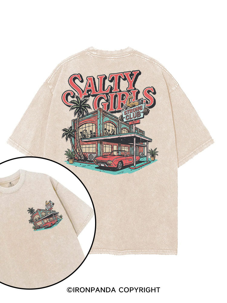 SALTY GIRLS STRONG CLUB printed Gym Shirt