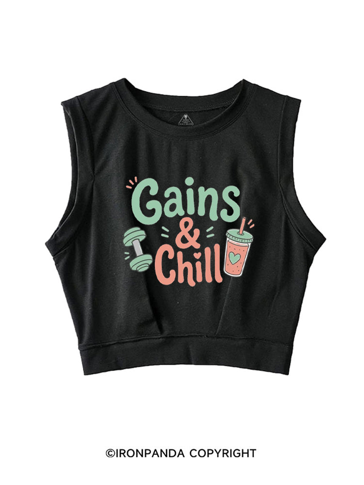 GAINS & CHILL SLEEVELESS CROP TOPS
