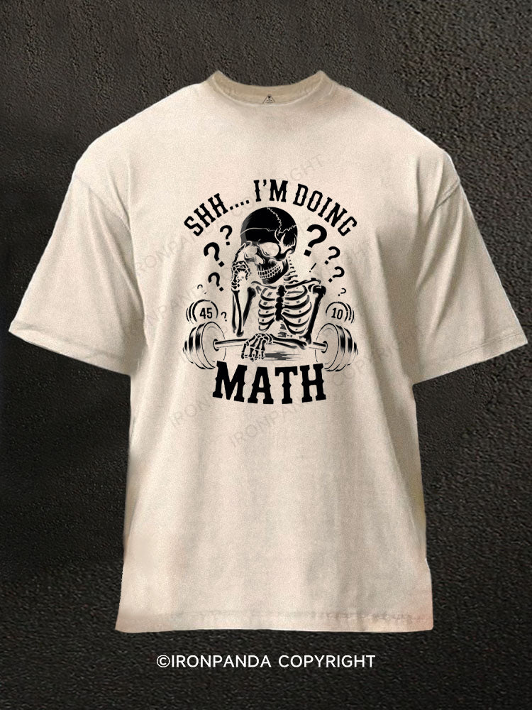 Math Funny Weightlifting Funny Washed Gym Shirt