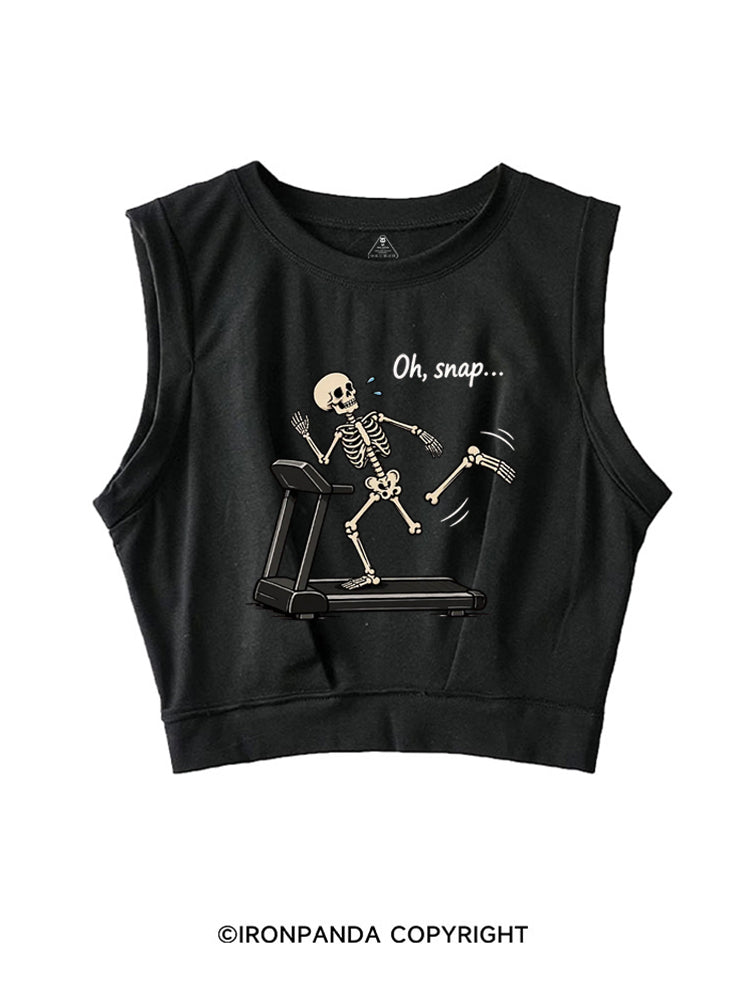 Oh Snap Funny Skeleton SLEEVELESS CROP TOPS