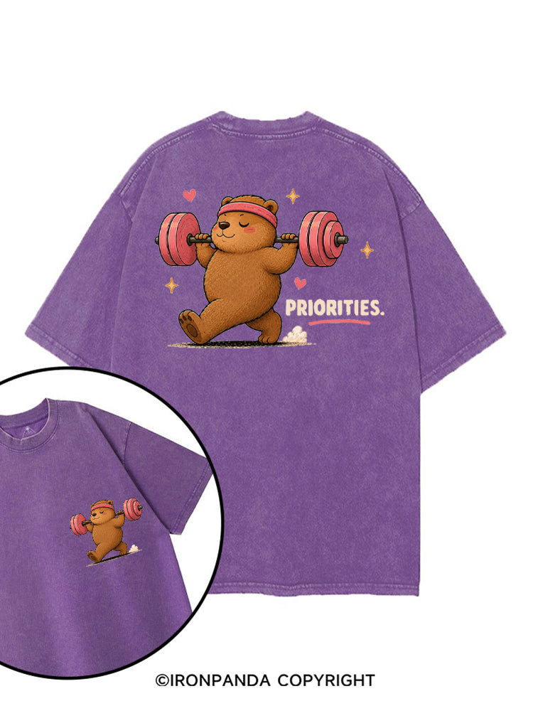 PRIORITIES STRONG BEAR printed Gym Shirt