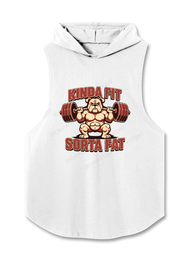 Kinda Fit Sorta Fat Bulldog Hooded Tank