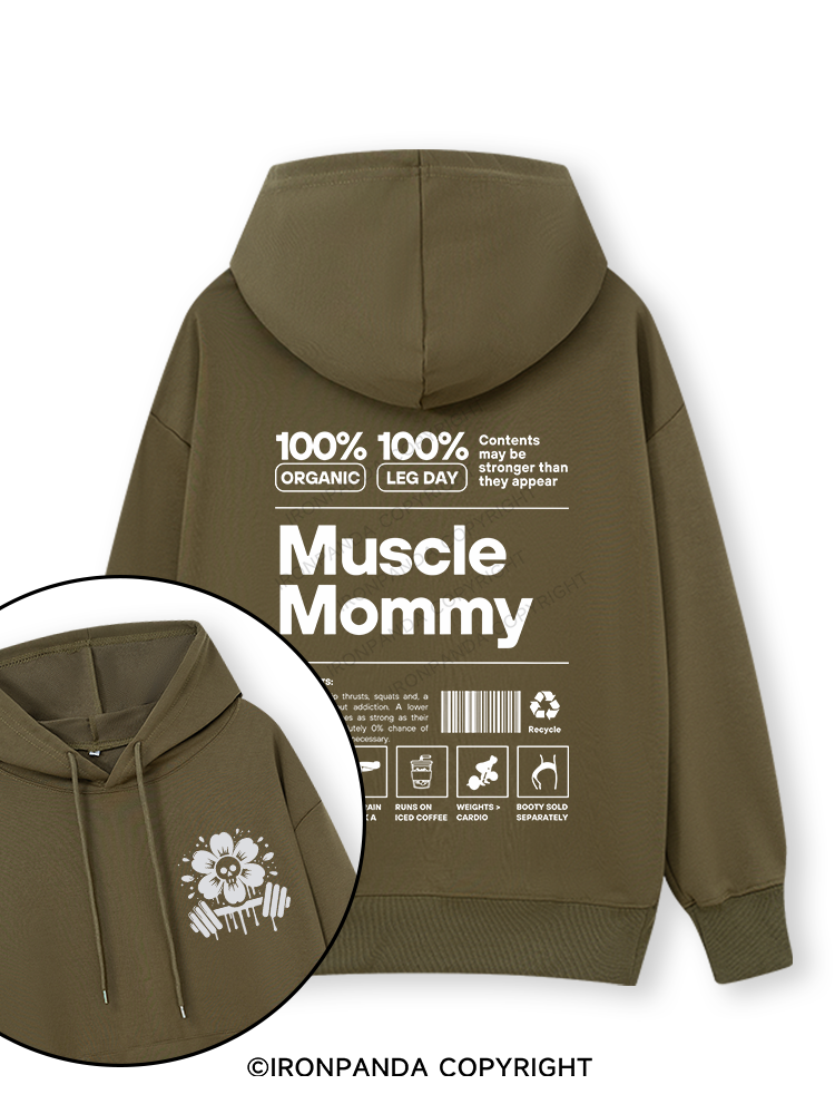 Muscle Mom Letters Double-Sided Printed Classic Gym Hoodie