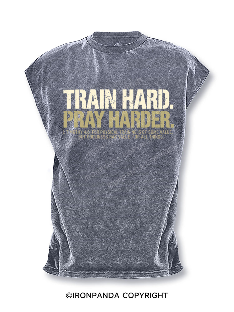 Train Hard Pray Harder Christian Cut Off Tank