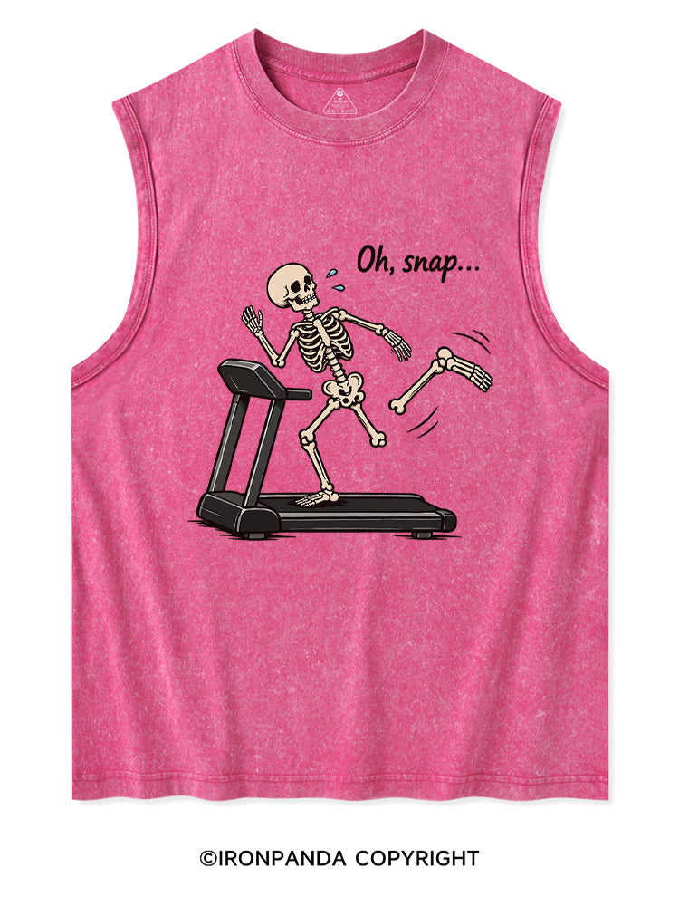 Oh Snap Funny Skeleton Washed Tank