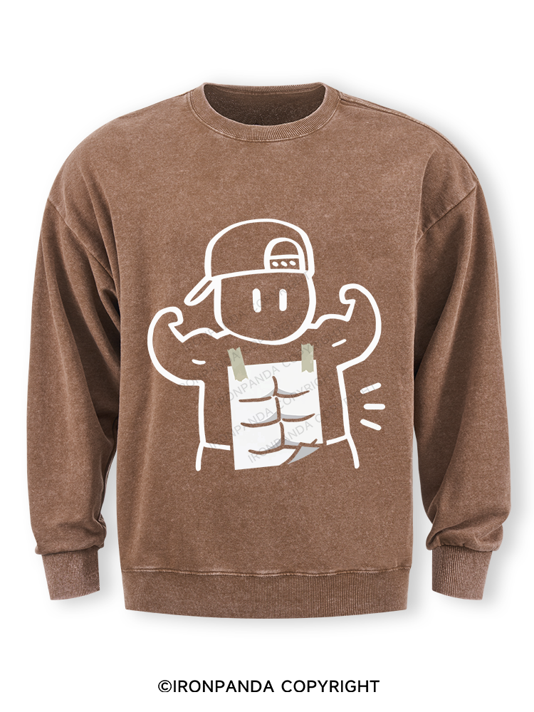 Look at my abs! Washed Sweatshirt
