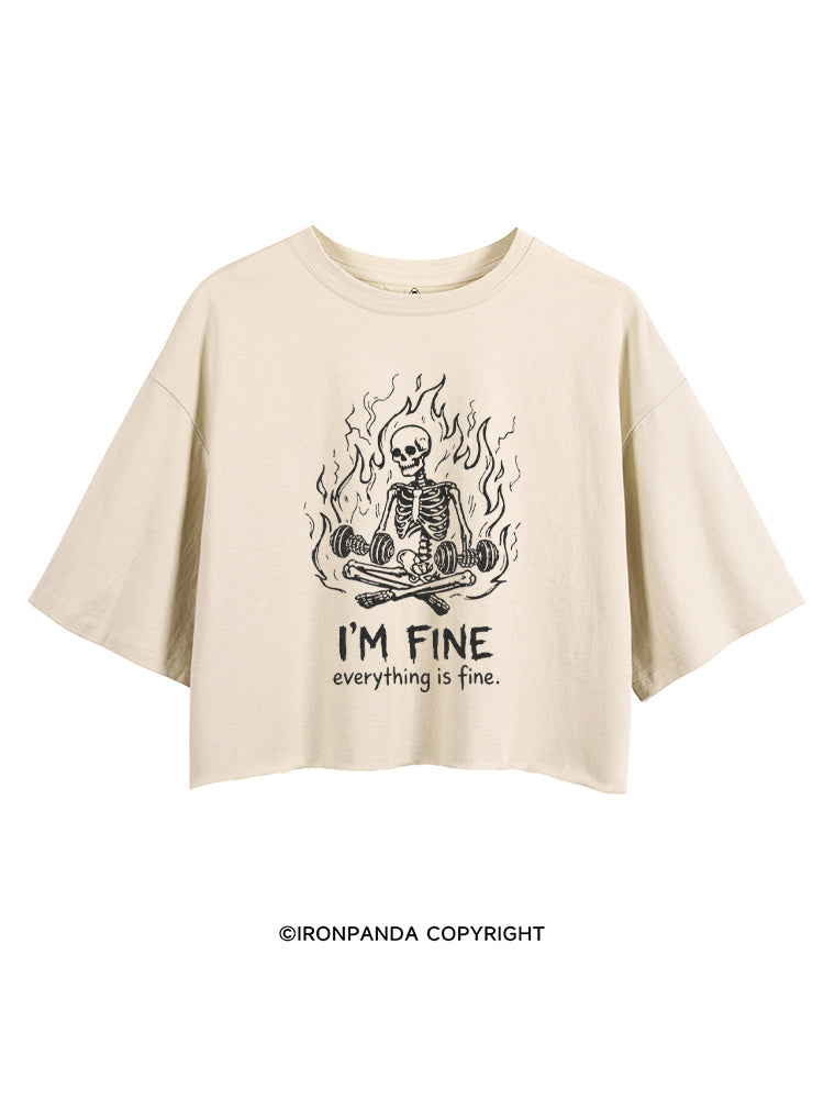 I'M FINE EVERYTHING IS FINE SKELETON CROP TOPS