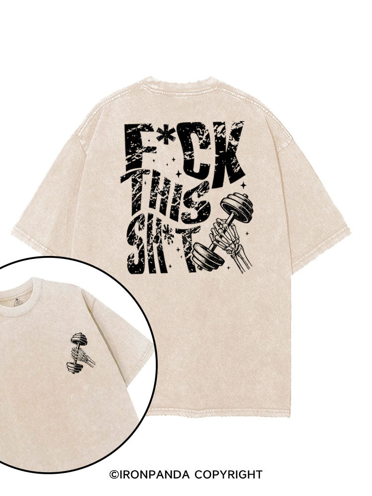 FUCK THIS SHIT GYM SKELETON printed Gym Shirt