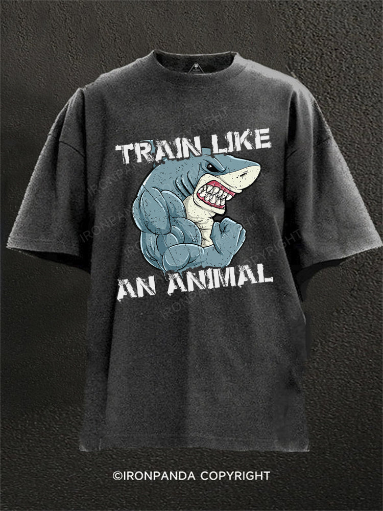 Train Like An Animal Shark Fitness Washed Gym Shirt