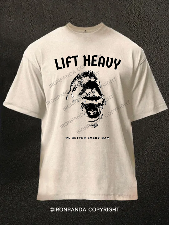 Lift heavy gorilla Washed Gym Shirt