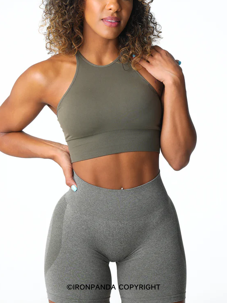 Backless Drawstring Sports Bra