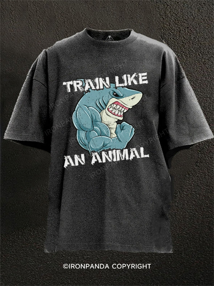 Train Like An Animal Shark Fitness Washed Gym Shirt