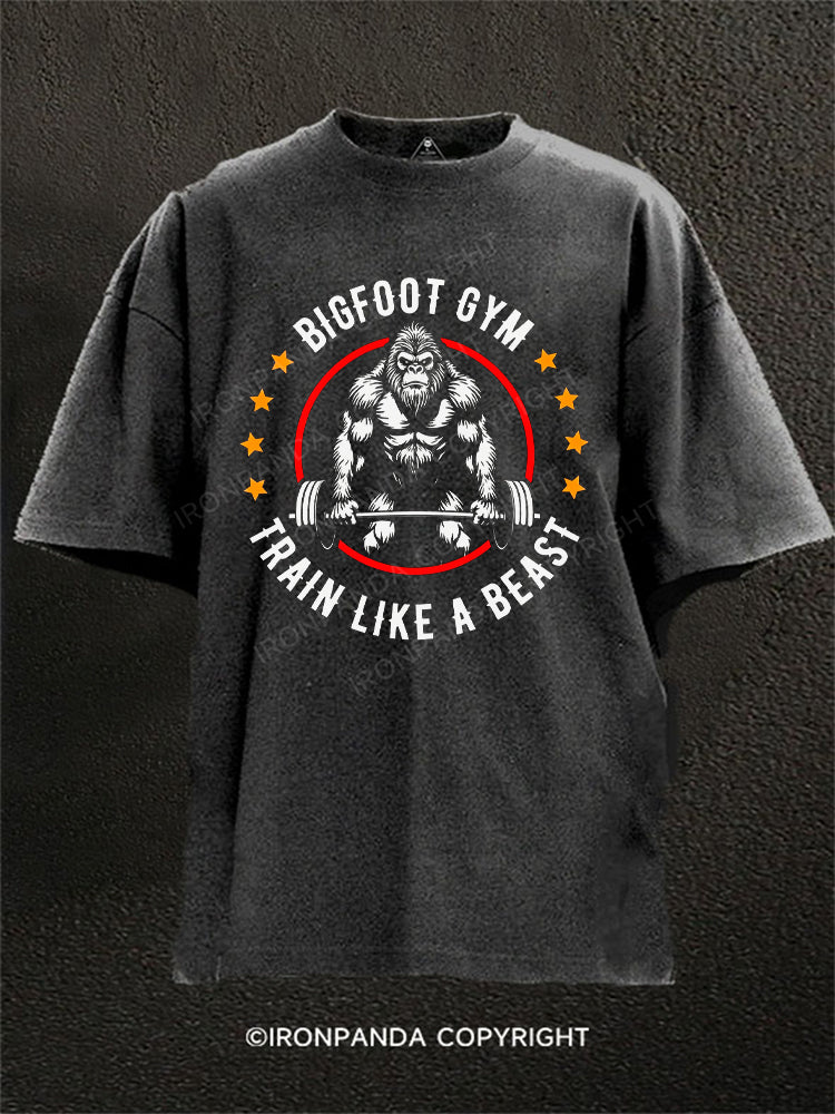 Bigfoot Gym Train Like a Beast Washed Gym Shirt