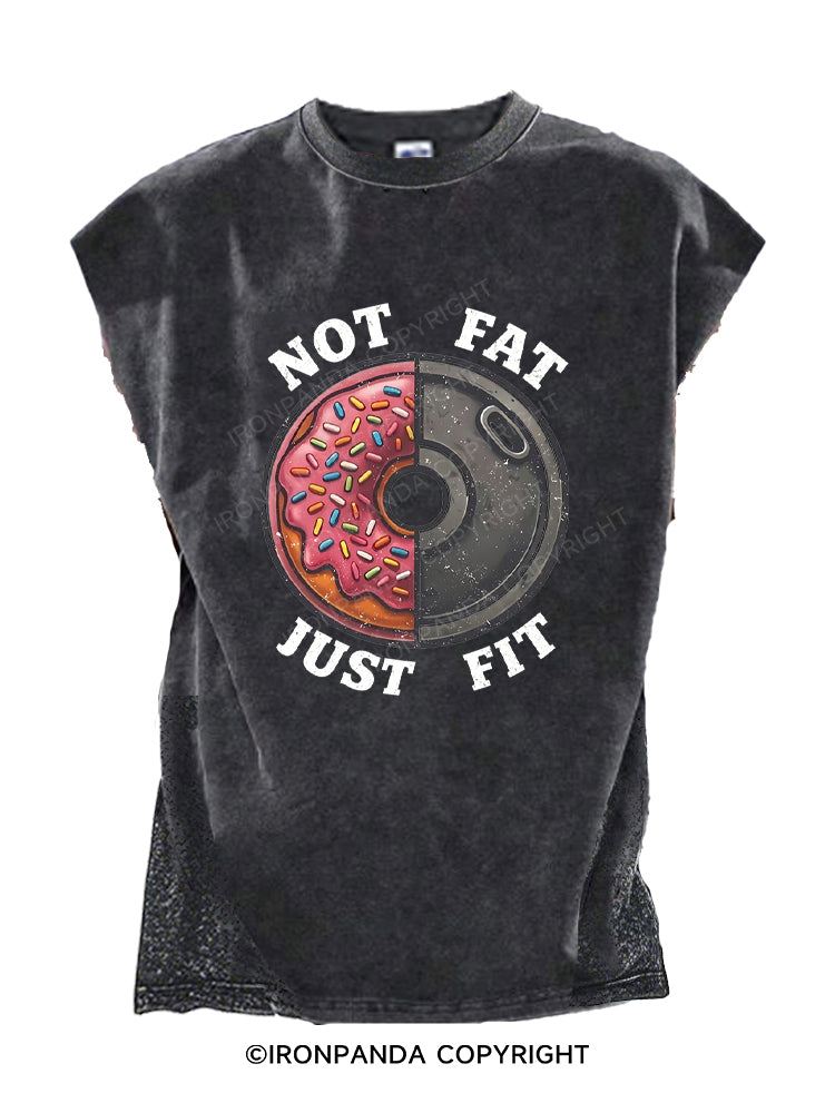 Not Fat Just Fit Donut Weight Plate Cut Off Tank