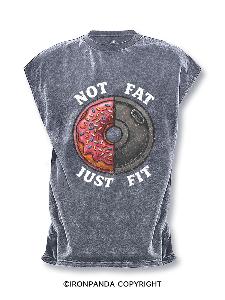 Not Fat Just Fit Donut Weight Plate Cut Off Tank