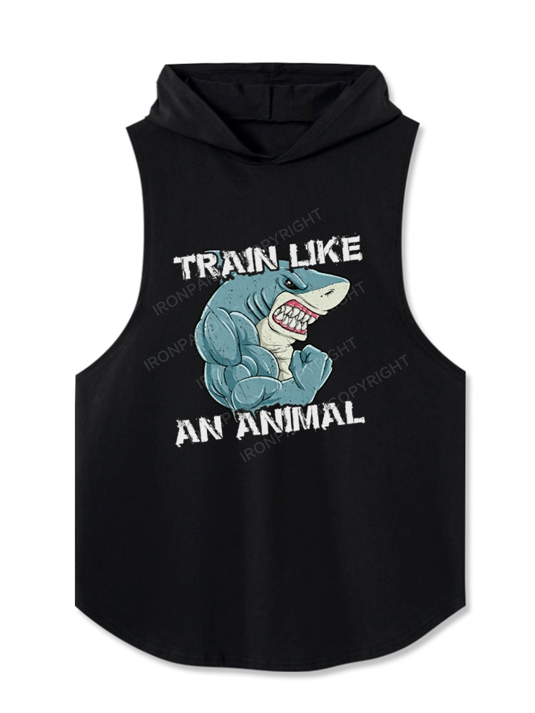 Train Like An Animal Shark Fitness Hooded Tank