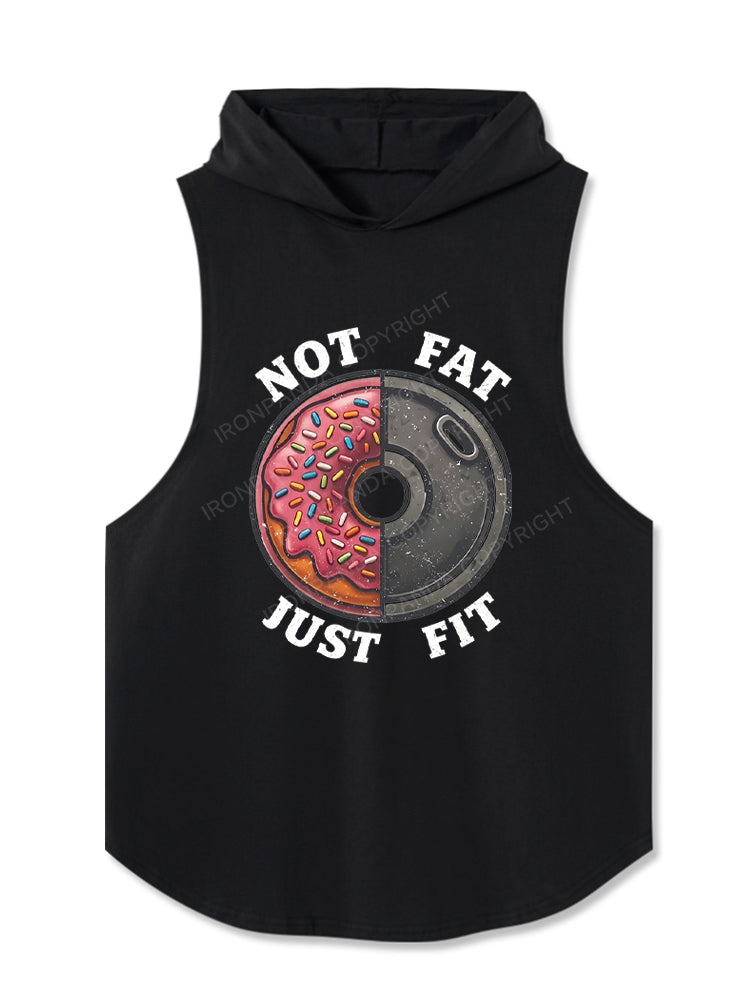 Not Fat Just Fit Donut Weight Plate Hooded Tank