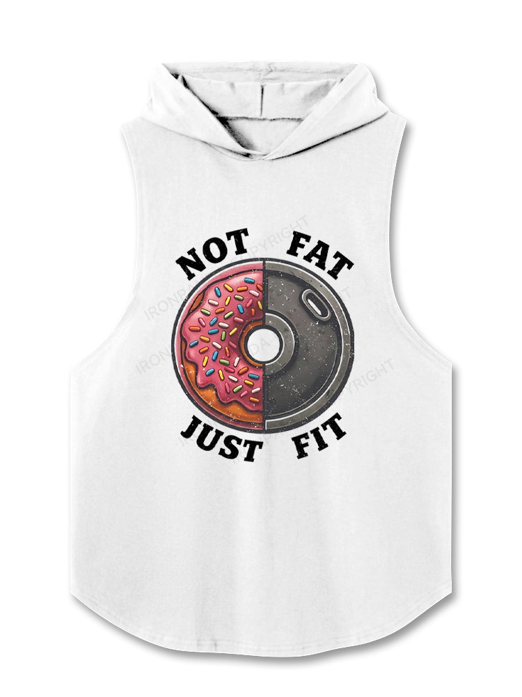 Not Fat Just Fit Donut Weight Plate Hooded Tank