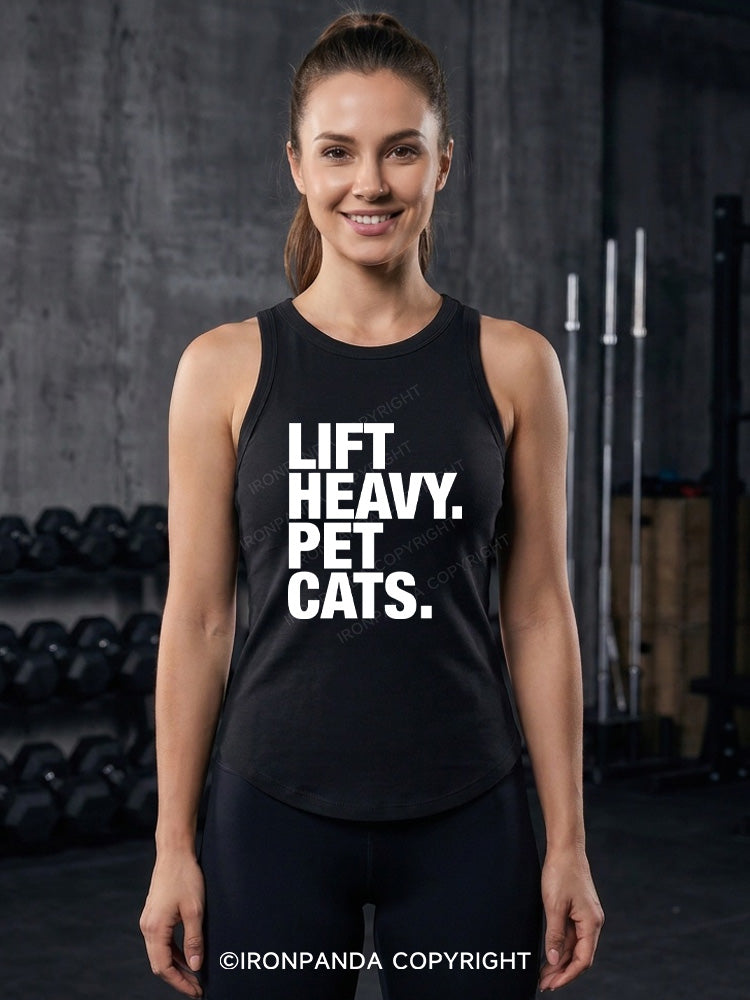 LIFT HEAVY PET CATS Fitted Tank Top