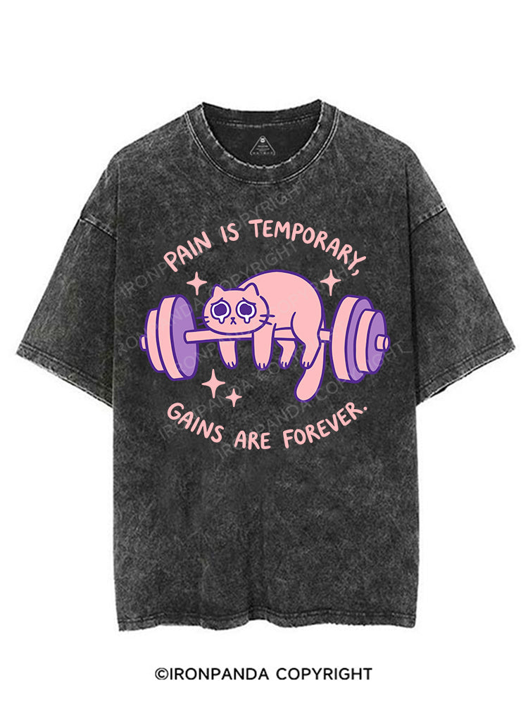 PAIN IS TEMPORARY,GAINS ARE FOREVER VINTAGE GYM SHIRT