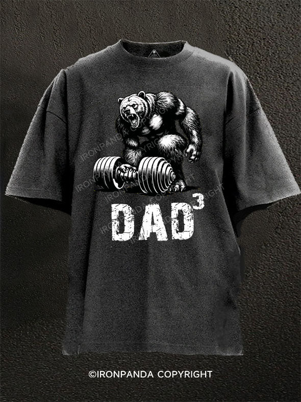 Dad Bear Washed Gym Shirt