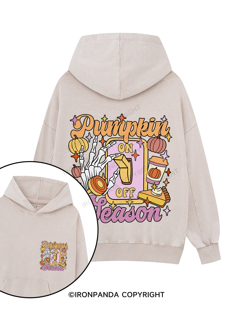 PUMPKIN SEASON Printed Washed Gym Hoodie