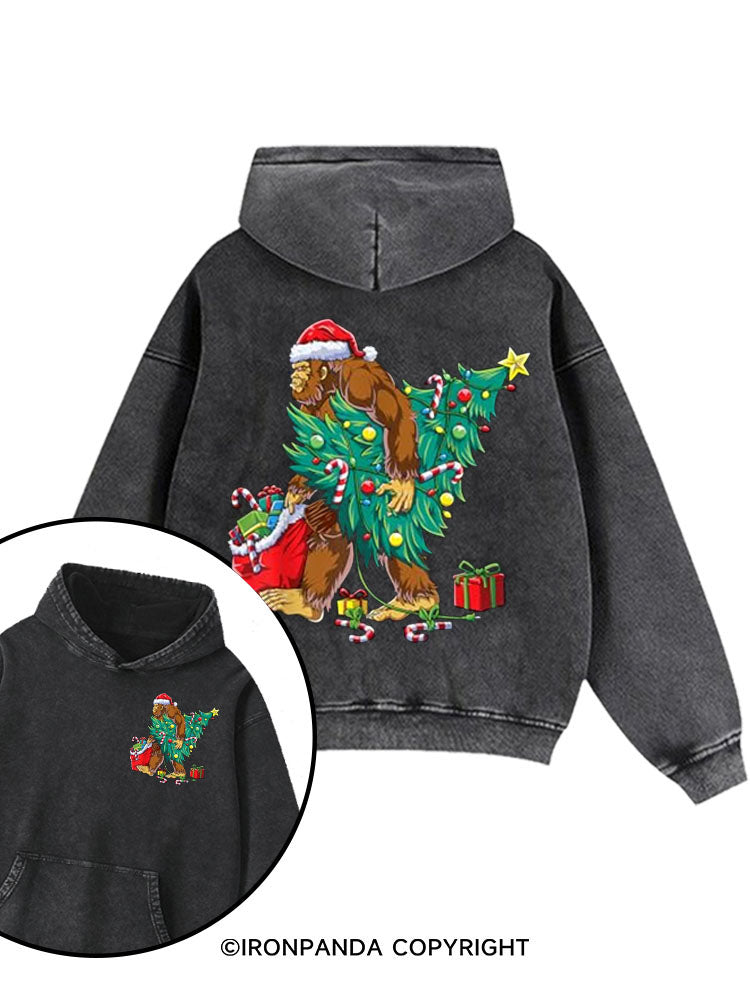 Christmas Tree Washed Gym Hoodie