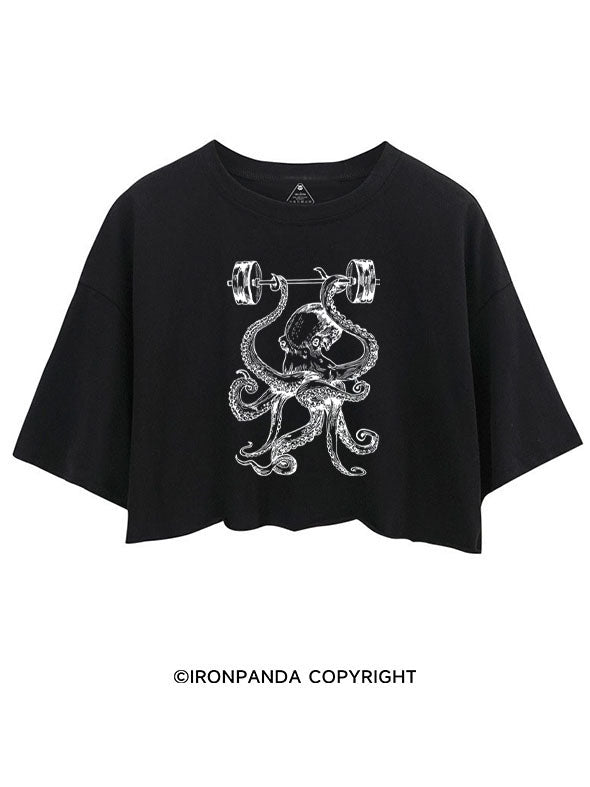 Octopus Weight Lifting Barbells CROP TOPS