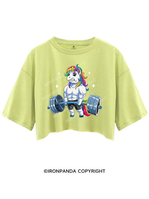 Weightlifting Unicorn Crop Tops
