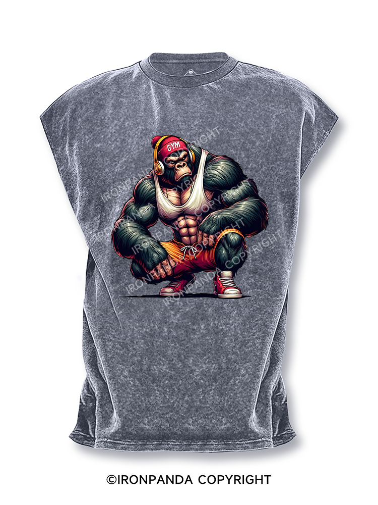 GYM HEADPHONE GORILLA Cut Off Tank