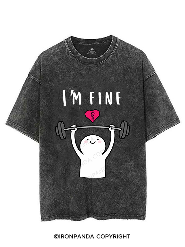 I'M FINE VINTAGE GYM SHIRT