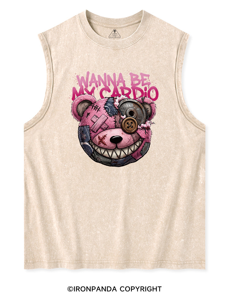 WANNA BE MY CARDIO Washed Tank