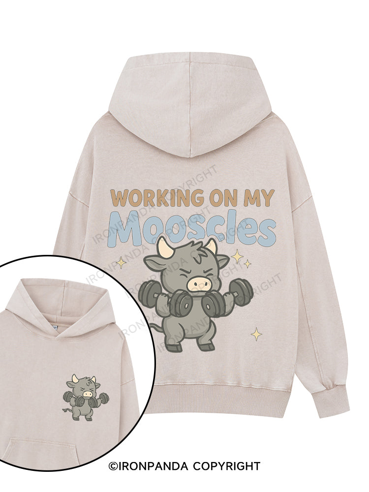 working on my mooscles Printed Washed Gym Hoodie