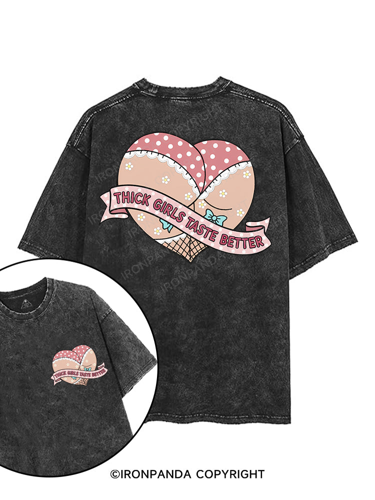 THICK GIRLS TASTE BETTER printed Gym Shirt