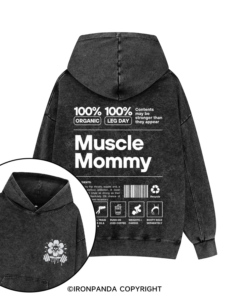 Muscle Mom Printed Washed Gym Hoodie
