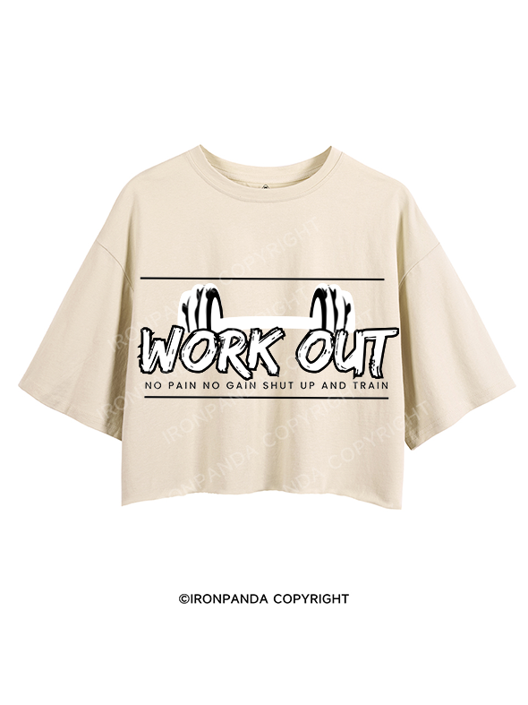 WORKOUT NO PAIN NO GAIN CROP TOPS