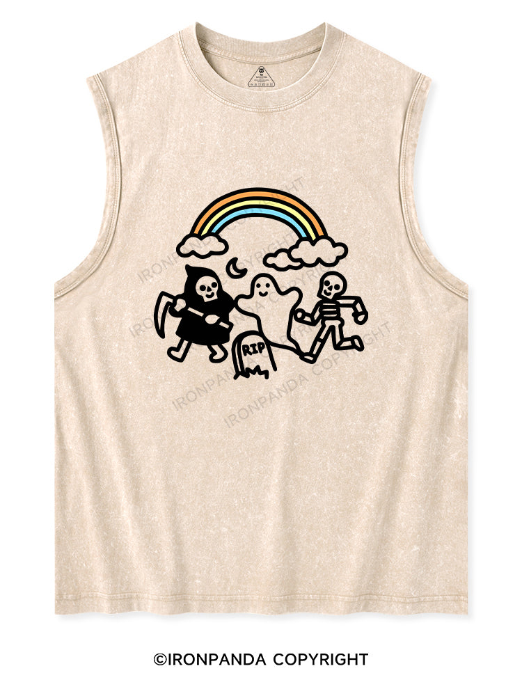 GHOSTLY GAINS RAINBOW REPS Washed Tank