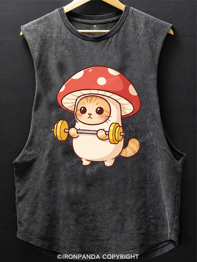 Shroomy Buff Cat SCOOP BOTTOM COTTON TANK