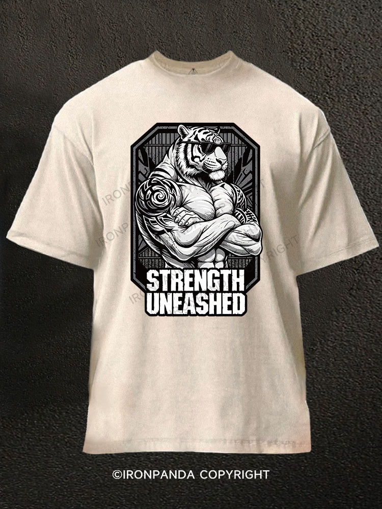 STRENGTH UNEASHED Washed Gym Shirt