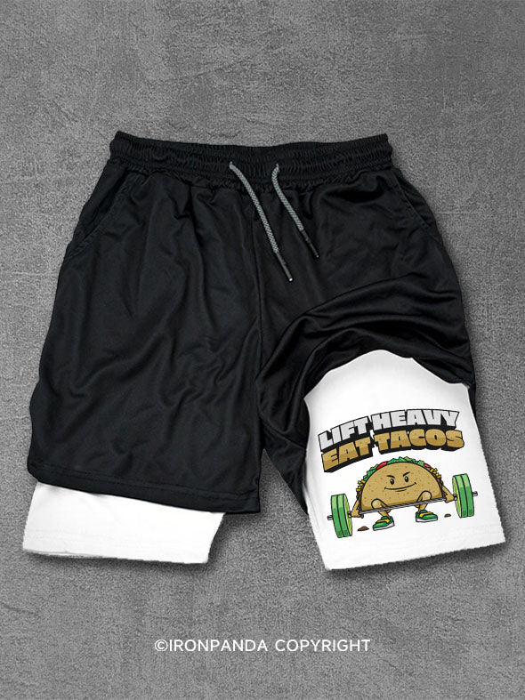 lift heavy eat tacos Performance Training Shorts
