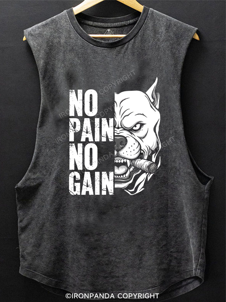 NO PAIN NO GAIN Scoop Bottom Cotton Tank