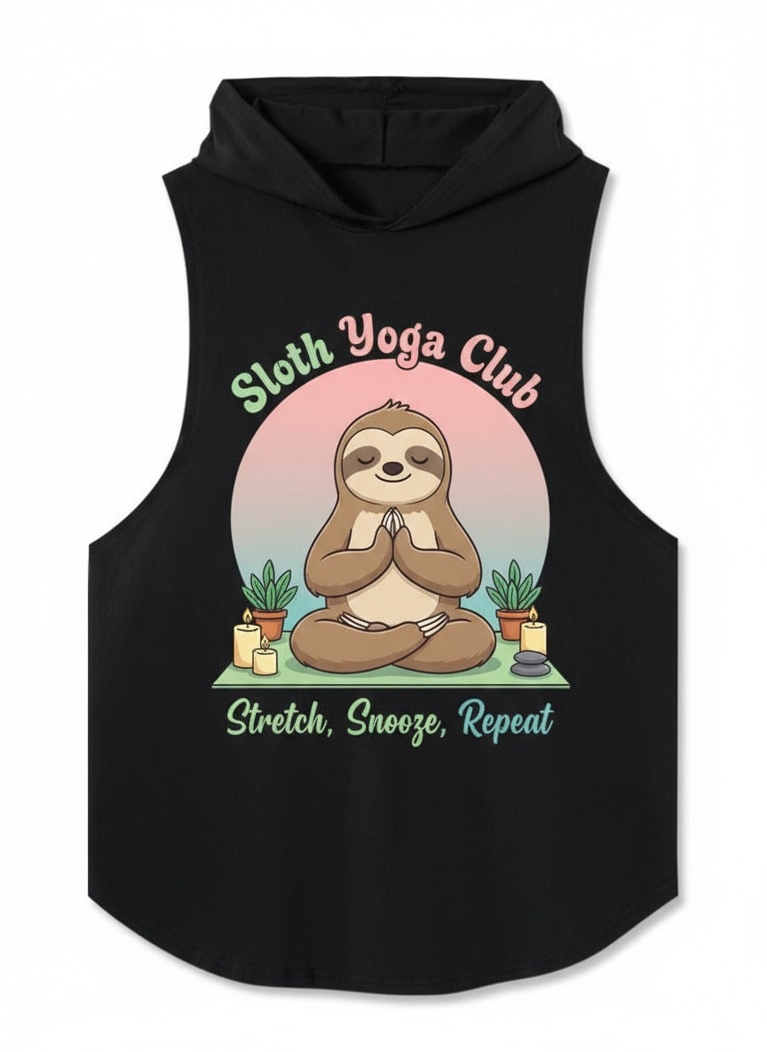Sloth Yoga Club Hooded Tank