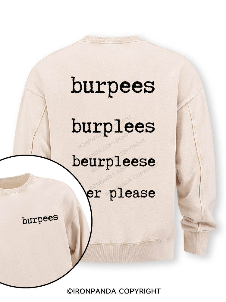 Burpees Double-Sided Printed Washed Sweatshirt