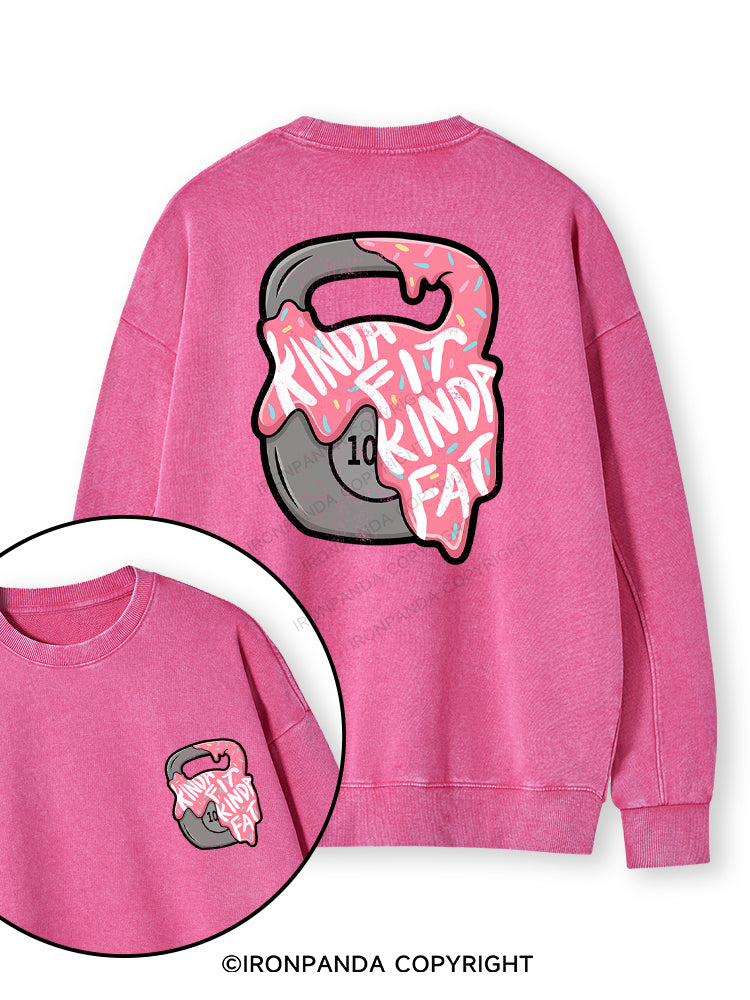 kinda fit sorta fat donut Double-Sided Printed Washed Sweatshirt