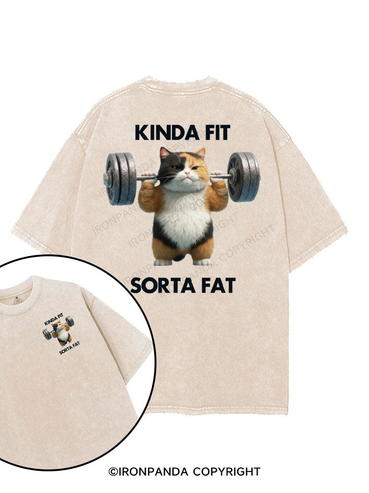 kinda fit sorta fat printed Gym Shirt